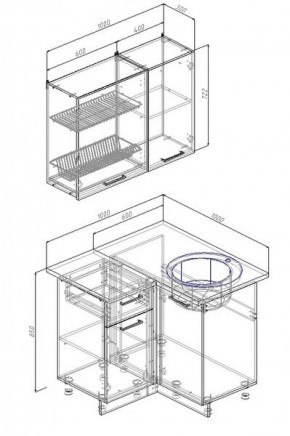 Кухонный гарнитур угловой Прима 1000*1000 в Реж - rezh.mebel-e96.ru