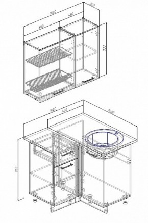 Кухонный гарнитур угловой Сатин 1000*1000 в Реж - rezh.mebel-e96.ru