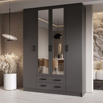 Шкаф Квадро 1600 мм Графит (Эра) в Реж - rezh.mebel-e96.ru