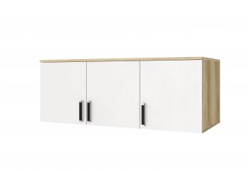 Шкаф Лагуна с антресолью с зеркалом делано/белый (Текс) в Реж - rezh.mebel-e96.ru