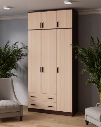 Шкаф Лагуна с антресолью венге/дуб (Текс) в Реж - rezh.mebel-e96.ru