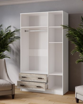 Шкаф Лагуна с антресолью с зеркалом дуб юкон (Текс) в Реж - rezh.mebel-e96.ru