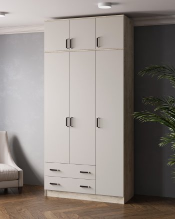 Шкаф Лагуна с антресолью крафт серый/кашемир (Текс) в Реж - rezh.mebel-e96.ru