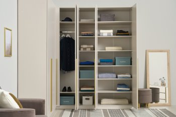 Гардеробная/шкаф 2200*1706 мм Ларго №3 Кашемир (Миф) в Реж - rezh.mebel-e96.ru