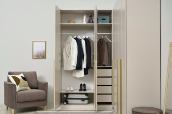 Гардеробная/шкаф 2200*1706 мм Ларго №3 Кашемир (Миф) в Реж - rezh.mebel-e96.ru