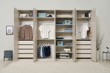 Гардеробная/шкаф 3200 мм Ларго №2 Кашемир (Миф) в Реж - rezh.mebel-e96.ru