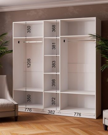 Шкаф 2000 мм Ларс с зеркалом Белый/Дуб крафт (Микон) в Реж - rezh.mebel-e96.ru