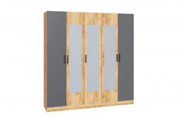 Шкаф 2000 мм Ларс крафт/графит (Микон) в Реж - rezh.mebel-e96.ru