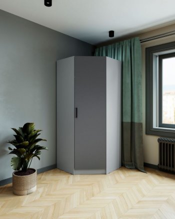 Шкаф угловой Ларс (угол скос), Серый камень/графит (Микон) в Реж - rezh.mebel-e96.ru