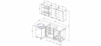 Угловой кухонный гарнитур Антрацит 1800х1000 мм в Реж - rezh.mebel-e96.ru