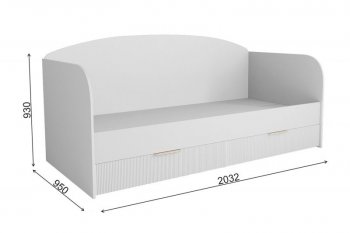 Кровать Лавис ДКД 2000.1 с ящиками белый софт (ДСВ) в Реж - rezh.mebel-e96.ru