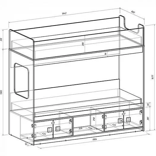 Двухъярусная кровать Легенда D605.3 (190*75) в Реж - rezh.mebel-e96.ru