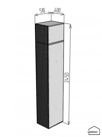 Шкаф с антресолью 400 мм Linnea MHR-1A-2 2450х400х510 (Белый-М 11.1.2) в Реж - rezh.mebel-e96.ru