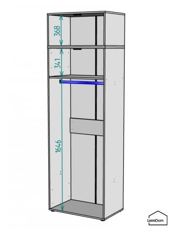 Шкаф с антресолью 800 мм Linnea MHR-2A-1 2450х800х510 (Графит-М 11.1.25) в Реж - rezh.mebel-e96.ru