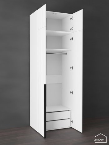Шкаф с антресолью 800 мм Linnea MHR-2A-3 2450х800х510 (Белый-М 11.1.1) в Реж - rezh.mebel-e96.ru