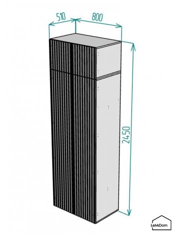 Шкаф с антресолью 800 мм Linnea MHR-2A-1 2450х800х510 (Белый-М 11.1.2) в Реж - rezh.mebel-e96.ru