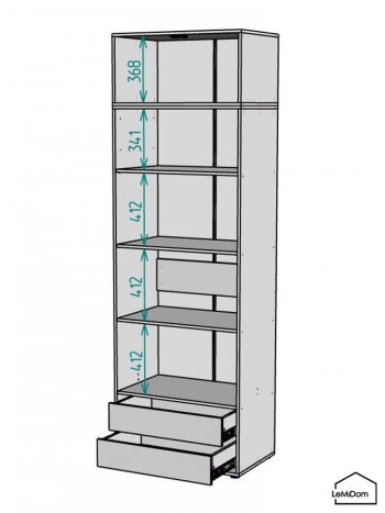 Шкаф с антресолью 800 мм Linnea MHR-2A-4 2450х800х510 (Графит-М 11.1.25) в Реж - rezh.mebel-e96.ru