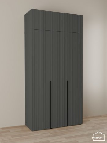 Шкаф с антресолью 1200 мм Linnea MHR-3A-1 2450х1200х510 (Графит-М 11.1.25) в Реж - rezh.mebel-e96.ru