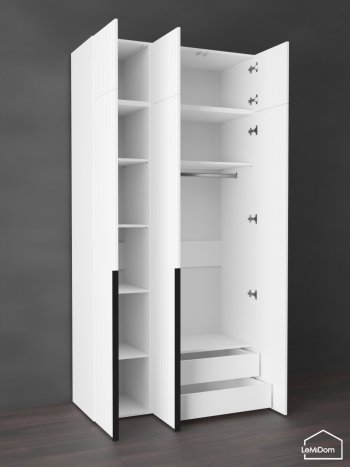 Шкаф с антресолью 1200 мм Linnea MHR-3A-2 2450х1200х510 (Белый-М 11.1.2) в Реж - rezh.mebel-e96.ru