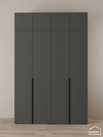 Шкаф с антресолью 1600 мм Linnea MHR-4A-1 2450х1600х510 (Графит-М 11.1.25) в Реж - rezh.mebel-e96.ru