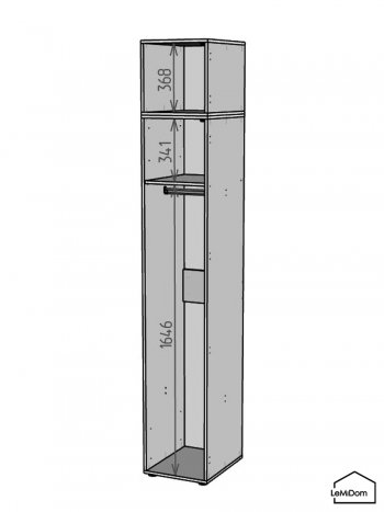 Шкаф с антресолью 400 мм Linnea MHR-1A-1 2450х400х510 (Белый-М 11.1.2) в Реж - rezh.mebel-e96.ru