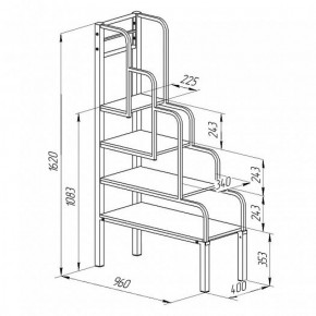 Лестница для металлических кроватей Черный/Венге в Реж - rezh.mebel-e96.ru