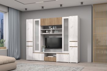 Стенка Лиана комп.3 крафт (Зарон) в Реж - rezh.mebel-e96.ru