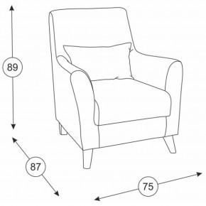 Либерти кресло, ткань ТК 231, ШхГхВ 75х87х89 см. в Реж - rezh.mebel-e96.ru