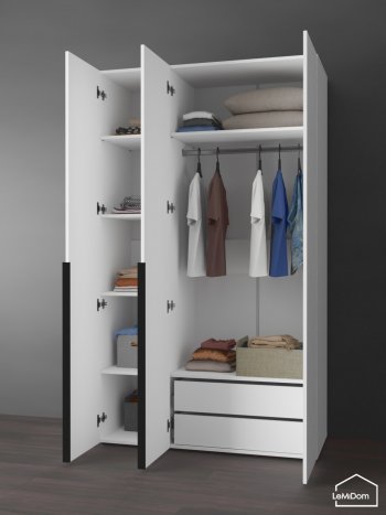 Шкаф Linnea MHR-3-2 2050х1200х510 (Белый-М 11.1.2) в Реж - rezh.mebel-e96.ru