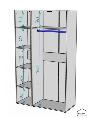 Шкаф Linnea MHR-3PO-1 2050х1200х510 (Белый-М 11.1.2) в Реж - rezh.mebel-e96.ru