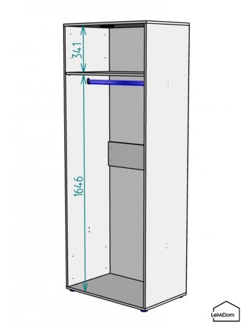 Шкаф Linnea MHR-2 2050х800х510 (ДВ-М 11.1.25) в Реж - rezh.mebel-e96.ru