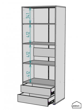 Шкаф Linnea MHR-2-4 2050х800х510 (Белый-М 11.1.1) в Реж - rezh.mebel-e96.ru