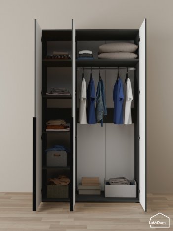 Шкаф Linnea MHR-3-1 2050х1200х510 (Графит-М 11.1.25) в Реж - rezh.mebel-e96.ru