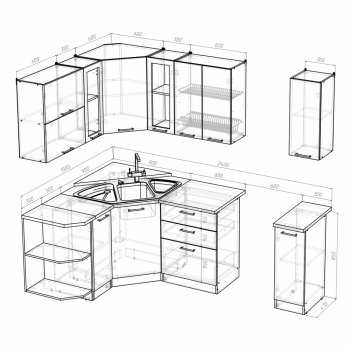 Кухонный гарнитур Лира оптима 1500х1800 мм (Герда) в Реж - rezh.mebel-e96.ru