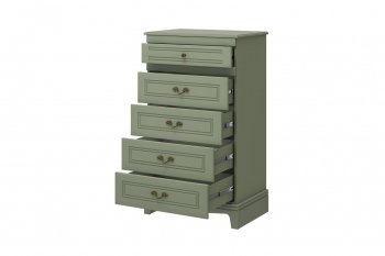 Комод 5 ящиков Лорето зеленый самшит (БМ) в Реж - rezh.mebel-e96.ru
