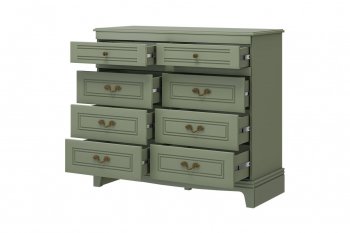 Комод 8 ящиков Лорето, зеленый самшит (БМ) в Реж - rezh.mebel-e96.ru