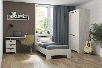 Набор детской мебели Лючия бетон, модульный (Олмеко) в Реж - rezh.mebel-e96.ru