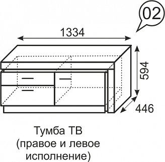 Тумба ТВ Люмен №2 (ИжМ) в Реж - rezh.mebel-e96.ru