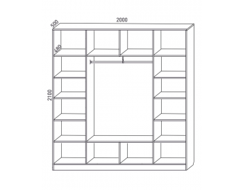 Шкаф распашной 2000 мм  М6-4.2 Б+П+Б 200 (М6) в Реж - rezh.mebel-e96.ru