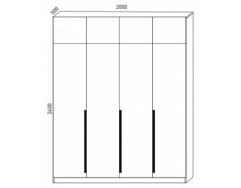 Шкаф распашной 2000 мм М6-4.3 П+Б+Б+П + антресоль (М6) в Реж - rezh.mebel-e96.ru