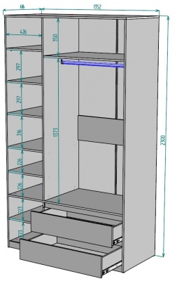 Шкаф Мальта 1350 мм Графит в Реж - rezh.mebel-e96.ru