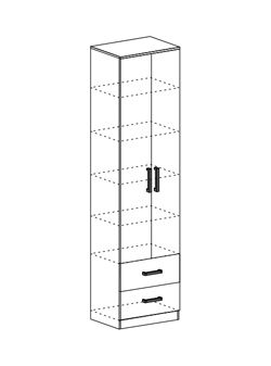 МАШЕНЬКА ШК 201 шкаф полки с ящиками (0,6х2,02х0,376) в Реж - rezh.mebel-e96.ru | фото