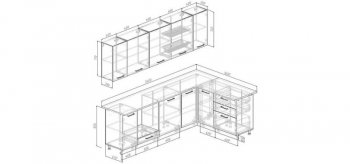 Кухонный гарнитур угловой Меренга МДФ 2600*1600 мм Sanvut в Реж - rezh.mebel-e96.ru