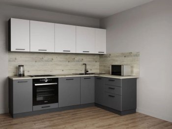 Кухонный гарнитур угловой Меренга МДФ 2600*1600 мм Sanvut в Реж - rezh.mebel-e96.ru