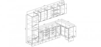 Угловой кухонный гарнитур Меренга 3200*1400 мм, МДФ Sanvut в Реж - rezh.mebel-e96.ru