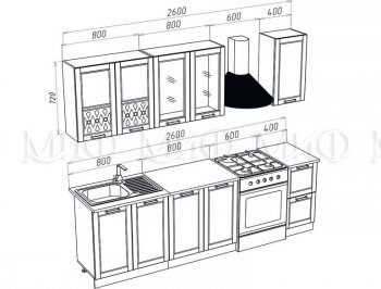 Кухонный гарнитур Милано 2000 мм орех (Миф) в Реж - rezh.mebel-e96.ru