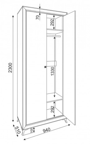 Шкаф 2-х дверный Саванна М25 (Риннер) в Реж - rezh.mebel-e96.ru