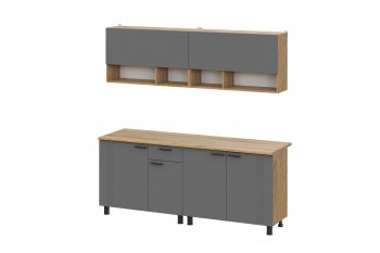 Кухонный гарнитур Монако 2000 мм графит (СВ) в Реж - rezh.mebel-e96.ru