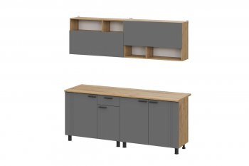 Кухонный гарнитур Монако 2000 мм графит (СВ) в Реж - rezh.mebel-e96.ru