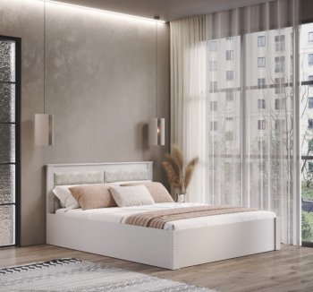 Кровать двуспальная Монако КР-16 кашемир (БТС) в Реж - rezh.mebel-e96.ru